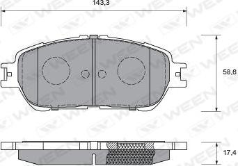 Ween 151-0017 - Тормозные колодки, дисковые, комплект autosila-amz.com