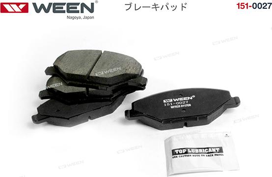 Ween 151-0027 - Тормозные колодки, дисковые, комплект autosila-amz.com