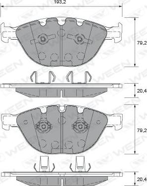 Ween 151-1947 - Тормозные колодки, дисковые, комплект autosila-amz.com