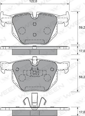 Ween 151-1951 - Тормозные колодки, дисковые, комплект autosila-amz.com