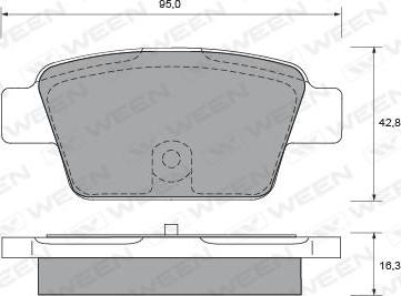 Ween 151-1900 - Тормозные колодки, дисковые, комплект autosila-amz.com