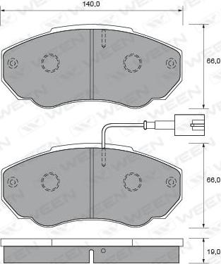 Ween 151-1915 - Тормозные колодки, дисковые, комплект autosila-amz.com