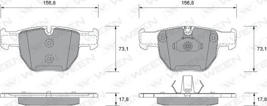 Ween 151-1922 - Тормозные колодки, дисковые, комплект autosila-amz.com