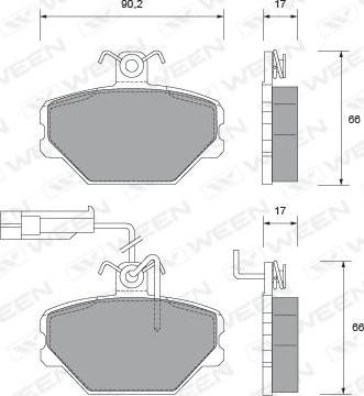 Ween 151-1459 - Тормозные колодки, дисковые, комплект autosila-amz.com