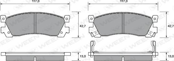 Ween 151-1415 - Тормозные колодки, дисковые, комплект autosila-amz.com