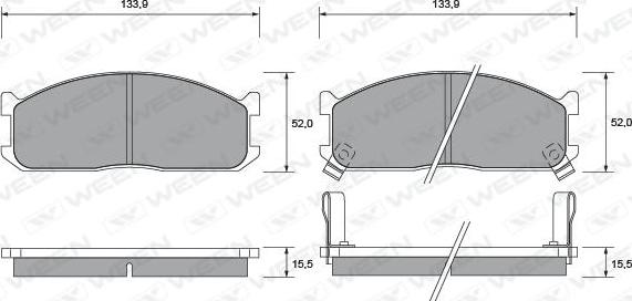 Ween 151-1411 - Тормозные колодки, дисковые, комплект autosila-amz.com