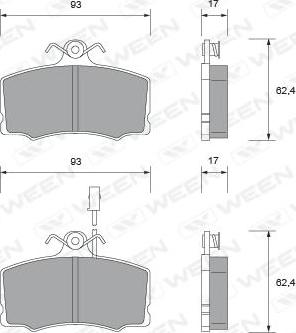 Ween 151-1596 - Тормозные колодки, дисковые, комплект autosila-amz.com