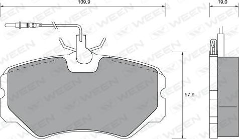 Ween 151-1598 - Тормозные колодки, дисковые, комплект autosila-amz.com