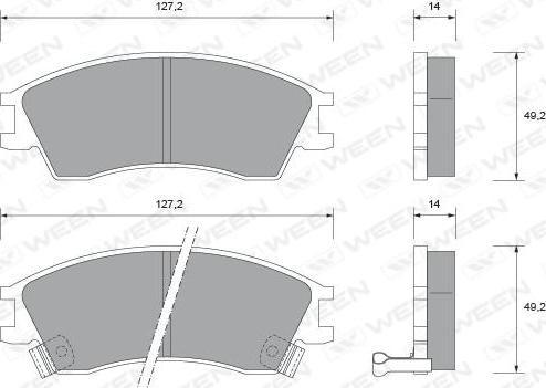 Ween 151-1541 - Тормозные колодки, дисковые, комплект autosila-amz.com