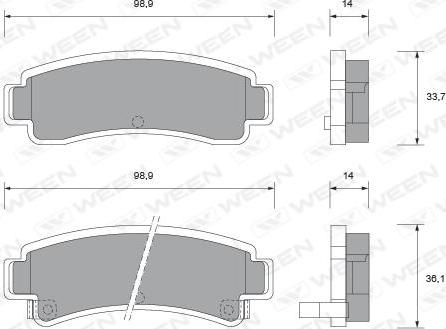 Ween 151-1567 - Тормозные колодки, дисковые, комплект autosila-amz.com