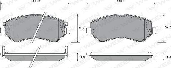 Ween 151-1510 - Тормозные колодки, дисковые, комплект autosila-amz.com