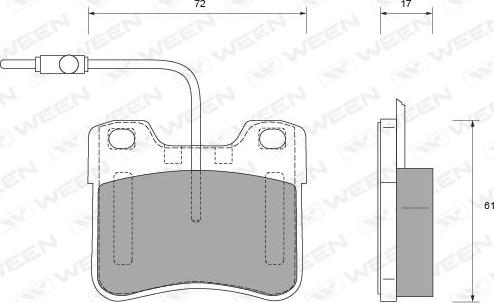 Ween 151-1583 - Тормозные колодки, дисковые, комплект autosila-amz.com