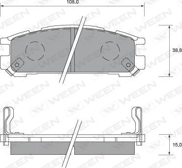 Ween 151-1539 - Тормозные колодки, дисковые, комплект autosila-amz.com