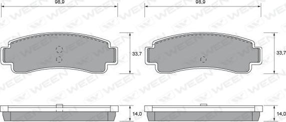 Ween 151-1531 - Тормозные колодки, дисковые, комплект autosila-amz.com