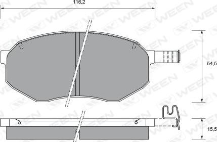 Ween 151-1577 - Тормозные колодки, дисковые, комплект autosila-amz.com