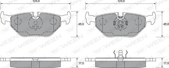 Ween 151-1644 - Тормозные колодки, дисковые, комплект autosila-amz.com