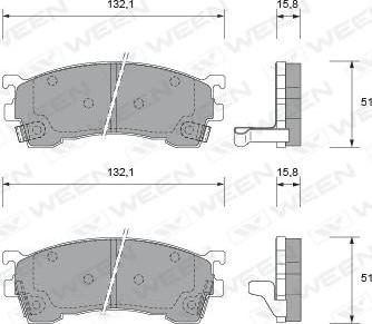 Ween 151-1665 - Тормозные колодки, дисковые, комплект autosila-amz.com