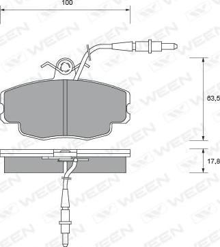 Ween 151-1666 - Тормозные колодки, дисковые, комплект autosila-amz.com