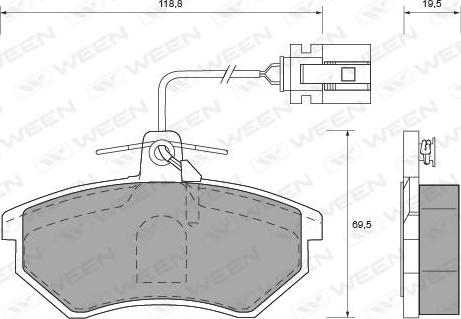 Ween 151-1601 - Тормозные колодки, дисковые, комплект autosila-amz.com