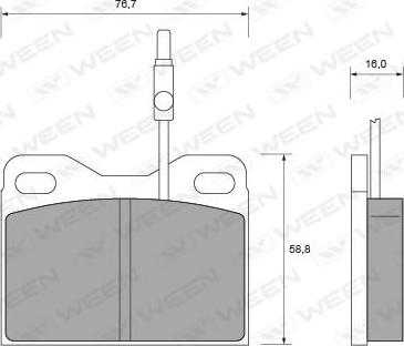 Ween 151-1618 - Тормозные колодки, дисковые, комплект autosila-amz.com