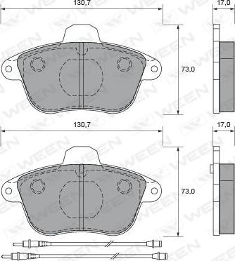 Ween 151-1625 - Тормозные колодки, дисковые, комплект autosila-amz.com