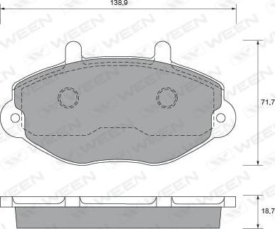 Ween 151-1622 - Тормозные колодки, дисковые, комплект autosila-amz.com