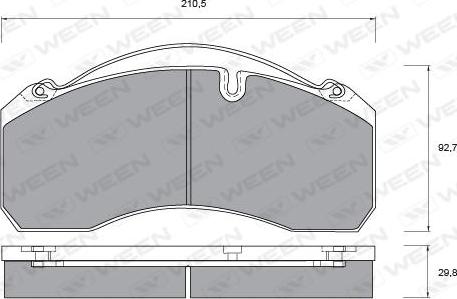 Ween 151-1060 - Тормозные колодки, дисковые, комплект autosila-amz.com