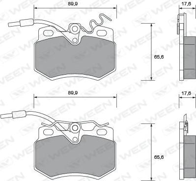 Ween 151-1008 - Тормозные колодки, дисковые, комплект autosila-amz.com