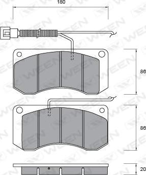 Ween 151-1038 - Тормозные колодки, дисковые, комплект autosila-amz.com