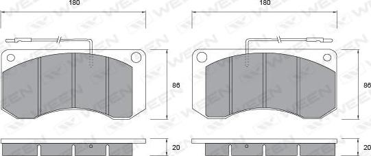 Ween 151-1037 - Тормозные колодки, дисковые, комплект autosila-amz.com