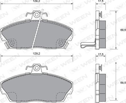 Ween 151-1024 - Тормозные колодки, дисковые, комплект autosila-amz.com