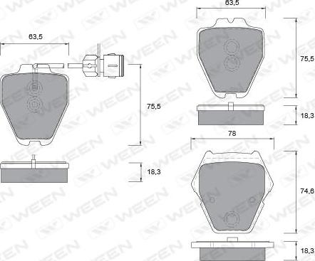 Ween 151-1025 - Тормозные колодки, дисковые, комплект autosila-amz.com