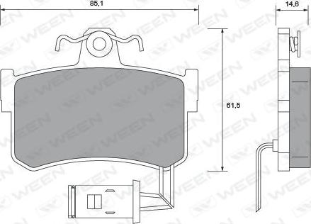 Ween 151-1022 - Тормозные колодки, дисковые, комплект autosila-amz.com