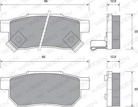 Ween 151-1027 - Тормозные колодки, дисковые, комплект autosila-amz.com