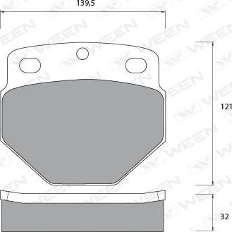 Ween 151-1076 - Тормозные колодки, дисковые, комплект autosila-amz.com