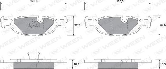 Ween 151-1199 - Тормозные колодки, дисковые, комплект autosila-amz.com