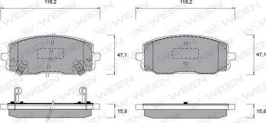 Ween 151-1191 - Тормозные колодки дисковые передние HYUNDAI i10; KIA Picanto autosila-amz.com