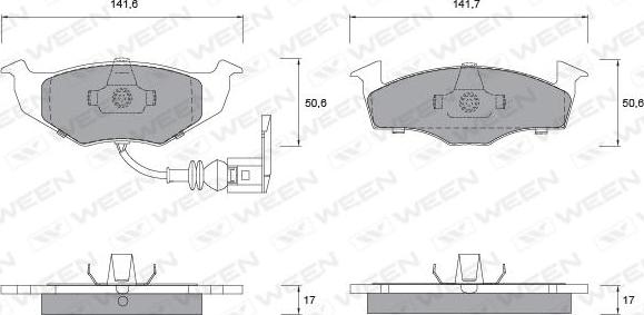 Ween 151-1144 - Тормозные колодки, дисковые, комплект autosila-amz.com