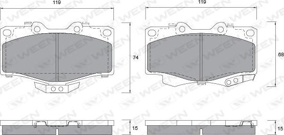 Ween 151-1145 - Тормозные колодки, дисковые, комплект autosila-amz.com