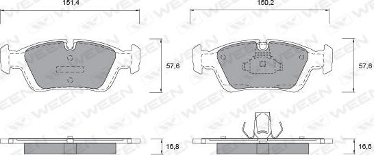 Ween 151-1141 - Тормозные колодки, дисковые, комплект autosila-amz.com