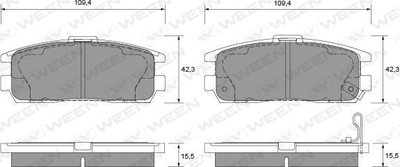 Ween 151-1153 - Тормозные колодки, дисковые, комплект autosila-amz.com