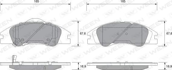 Ween 151-1169 - Тормозные колодки, дисковые, комплект autosila-amz.com