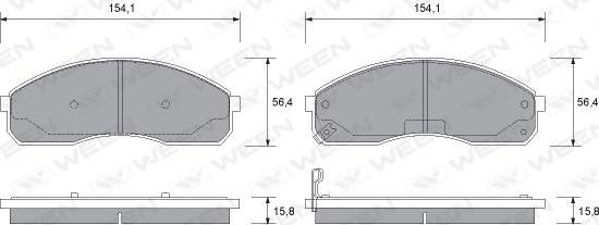 Ween 151-1163 - Тормозные колодки, дисковые, комплект autosila-amz.com