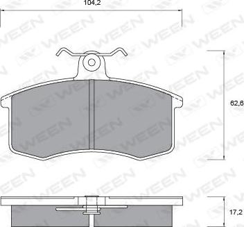 Ween 151-1104 - Тормозные колодки, дисковые, комплект autosila-amz.com