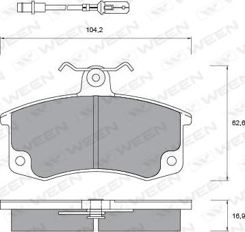 Ween 151-1102 - Тормозные колодки, дисковые, комплект autosila-amz.com