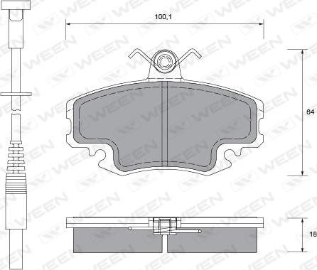 Ween 151-1107 - Тормозные колодки, дисковые, комплект autosila-amz.com