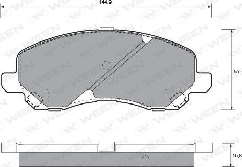 Ween 151-1114 - Тормозные колодки, дисковые, комплект autosila-amz.com