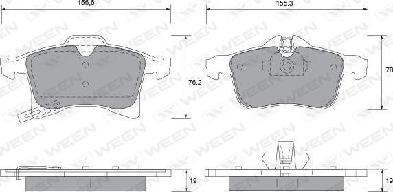 Ween 151-1111 - Тормозные колодки, дисковые, комплект autosila-amz.com