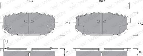 Ween 151-1186 - Тормозные колодки, дисковые, комплект autosila-amz.com