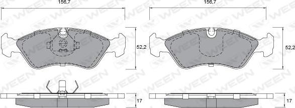 Ween 151-1181 - Тормозные колодки, дисковые, комплект autosila-amz.com